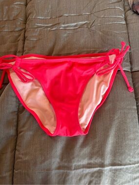 Neon Pink Tie-Side Bikini Bottom